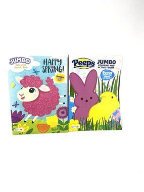 Bendon 2 Pack Happy Spring Peeps Easter Jumbo Coloring & Activity Books Kids